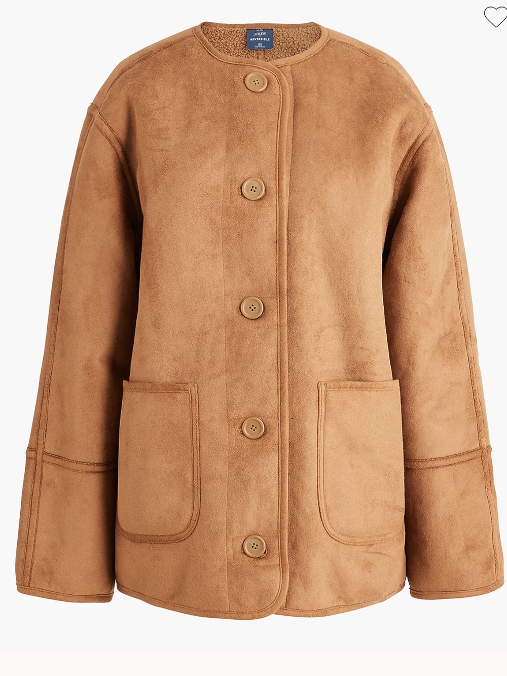 J. Crew Factory Reversible Sherpa and Faux-Suede Jacket